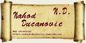 Nahod Ducanović vizit kartica